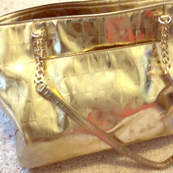 Michael Kors Handbags - Sparkling Gold Michael Kors purse! 12”L 6”W 10”H